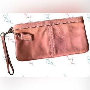 Coach Rose/Salmon Patent Leather Clutch/Wristlet